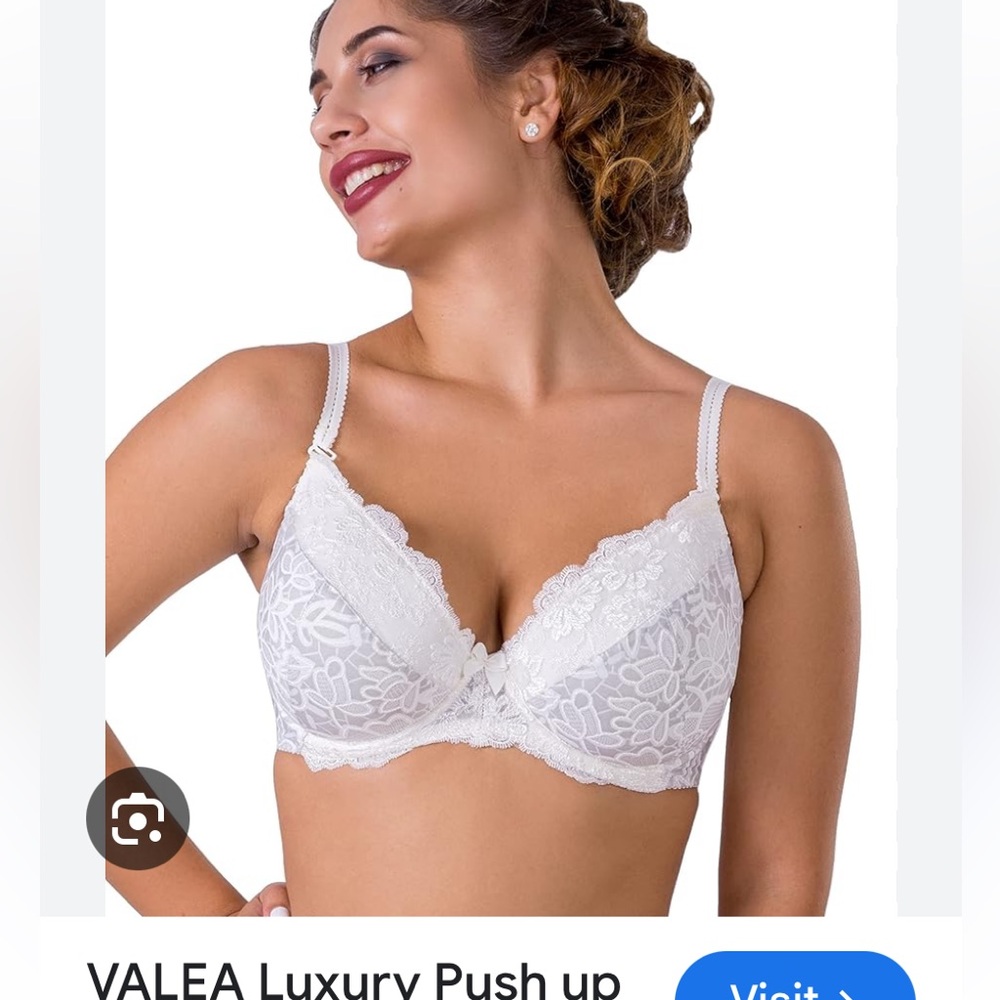 Lovely Blue Bra with Exquisite Lace  Detailing.